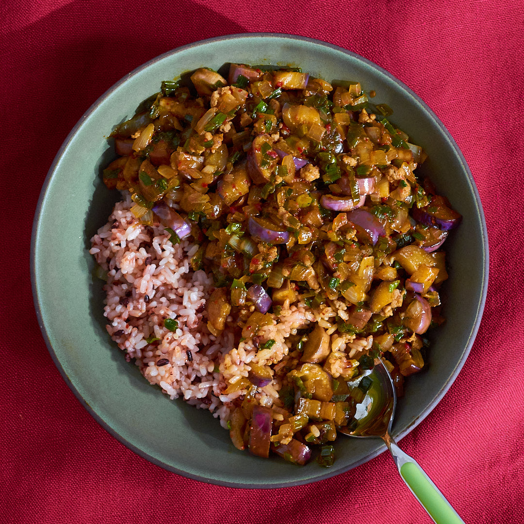 가지덥밥 Eggplant Dupbap Rice Bowl (GF, DF, V-A)