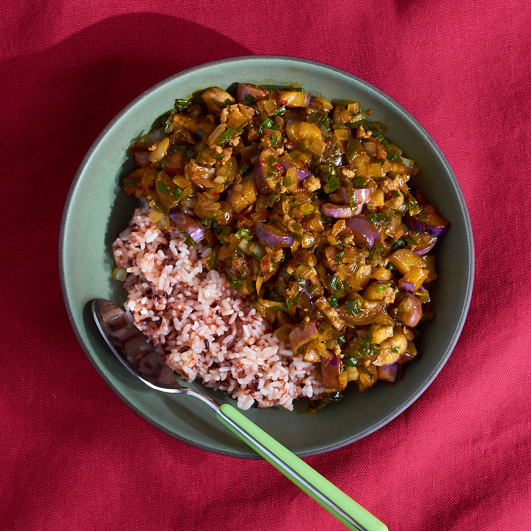 가지덥밥 Eggplant Dupbap Rice Bowl (GF, DF, V-A)
