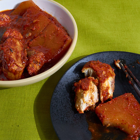 고등어조림 Spicy Braised Mackerel & Radish (GF, DF)