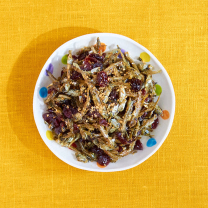 멸치볶음 Stir-fried Anchovies with Cranberries (GF, DF)
