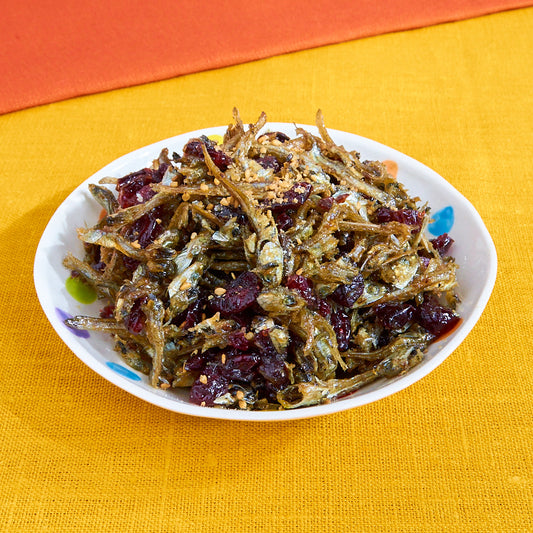 멸치볶음 Stir-fried Anchovies with Cranberries (GF, DF)