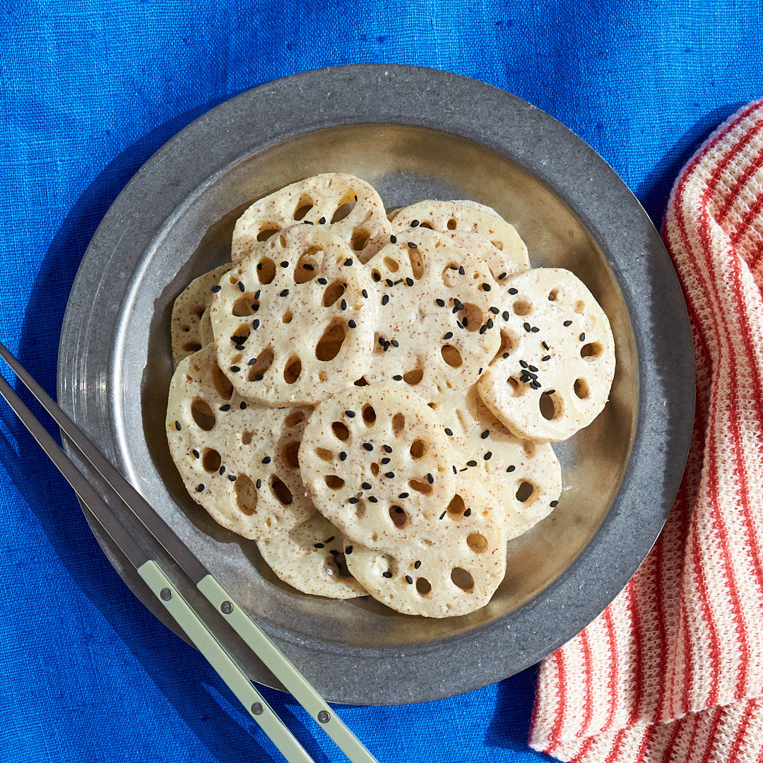 연근들깨무침 Lotus Root Salad with Perilla Seed Dressing (GF, DF)